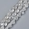 Natural Quartz Crystal Beads Strands, Rock Crystal Beads, Oval, 8x6x3.5~4mm, Hole: 1mm, about 45~52pcs/strand, 15.16~15.74 inch(38.5~40cm)