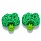 Resin Decoden Cabochons, Imitation Food, Broccoli, Medium Sea Green, 19x19.5x8~9mm