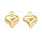 Brass Charms, Heart Charms, Cadmium Free & Nickel Free & Lead Free, Real 18K Gold Plated, 11x9x4mm, Hole: 1.2mm