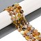 Natural Yellow Opal Beads Strands, Faceted Pentagonal Cut, Flat Round, with Seed Beads, 10~10.5x5~6mm, Hole: 1mm, about 32~33pcs/strand, 15.75''(40cm)