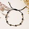 Bohemian Style Glass Seed Beaded Braided Bead Bracelets for Women, Flower, Black