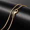 Brass Necklaces, Round Snake Chain, with Lobster Clasp, Golden, 17.52 inch, 1.2mm