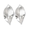 Brass Pendants, Cadmium Free & Nickel Free & Lead Free, Leaf, Real Platinum Plated, 35.5x16x2mm, Hole: 1.2mm