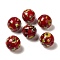 Handmade Lampwork Beads, Round, Dark Red, 15.5~16mm, Hole: 3mm