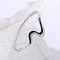Stylish Stainless Steel Hinged Bangles for Women, Wave Shape, with Rhinestone, Stainless Steel Color