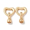 Brass Fold Over Clasps, Cadmium Free & Nickel Free & Lead Free, Heart, Real 18K Gold Plated, 19mm, Heart: 11x13x2mm, Clasp: 12x6x5, hole: 3mm.