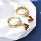 Серьги-кольца из латуни в форме сердца EJEW-Z086-16G-3