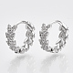 Серьги-кольца из латуни с микропаве из кубического циркония EJEW-N011-03P-1