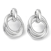 Серьги-гвоздики из латуни с переплетенным кольцом для женщин EJEW-K245-04P