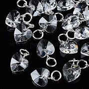 Подвески из граненого прозрачного стекла GLAA-T024-04L