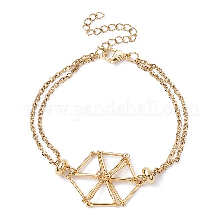 Латунный плетеный мешочек для макраме BJEW-JB09833-01-1