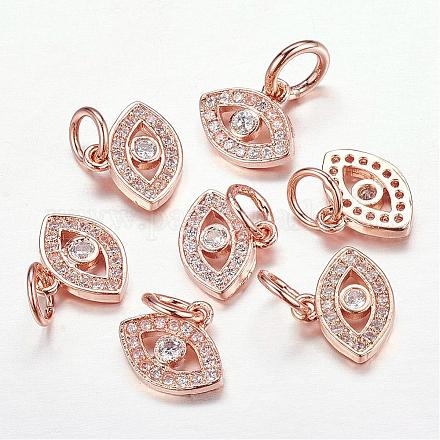 CZ латунные микро проложить кубического циркония сглаза подвески ZIRC-L018-10RG-1