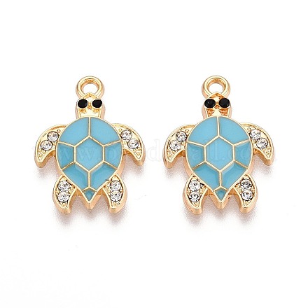 Rhinestone сплава и эмали подвески PALLOY-T092-40G-04-1