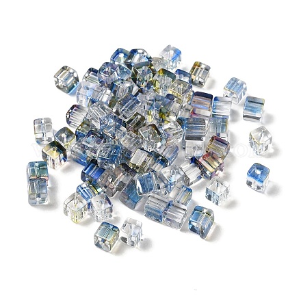 Двухцветные прозрачные стеклянные бусины GLAA-NH0001-03G-1