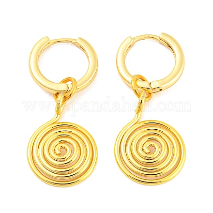 Серьги-кольца с подвесками из латуни vortex EJEW-K245-45G-1