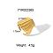Stainless Steel Cuff Rings for Women, Real 18K Gold Plated, Shell Shape, 21.5mm, US Size 7 3/4(17.9mm)