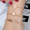 3Pcs 3 Styles Iron Alloy Link Bracelets Set for Women , Golden