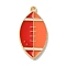 Alloy Enamel Pendants, Golden, Rugby, 30x15x1.5mm, Hole: 1.6mm