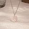 Ramadan & Eid Mubarak Stainless Steel Flat Round Pendant Necklaces for Women, Classic and Versatile, Stainless Steel Color, 17.72 inch(45cm)