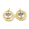Brass Pendants, with Jump Ring, Cadmium Free & Nickel Free & Lead Free, Flat Round Charms, Antique Silver & Golden, 19x19x3mm, Hole: 4mm