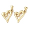 304 Stainless Steel Pendants, Heart Charm, Golden, 20x14x2.5mm, Hole: 5.5x3mm