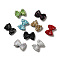 Polymer Clay Rhinestone Beads, Bowknot Focals Beads for Jewelry Keychain Making, Mixed Color, 21.5~22mmx30mmx9.5~10.5mm, Hole: 1.8mm
