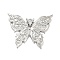 Rack Plating Alloy Pendants, Butterfly, Platinum, 27x33x2mm, Hole: 2.5mm