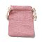 Rectangle Cloth Packing Pouches, Drawstring Bags, Pearl Pink, 8.6x7x0.5cm
