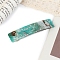 Cellulose Acetate with Rhinestone Hair Barrettes, Rectangle, for Women or Girls, Light Sea Green, 88mm
