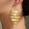 Vintage Hollow Butterfly 201 Stainless Steel Pendant Dangle Earrings, Golden, 85x35mm