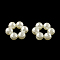 Donut ABS Plastic Imitation Pearl Bead Frames, Creamy White, 23x21x8mm, Hole: 2mm