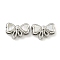 Brass Pave Shell Bowknot Multi-Strand Links, Cadmium Free & Nickel Free & Lead Free, Platinum, 7x10.5x3.5mm, Hole: 1.3mm