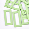 Spray Painted Acrylic Linking Ring, Rubberized Style, Rectangle, Light Green, 51x23.5x2.5mm