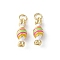 Brass Enamel Pendants, with Jump Ring, Cadmium Free & Lead Free, Candy Charms, Real 16K Gold Plated, Colorful, 17.5x6x6mm, Hole: 3mm