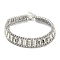Crystal Rhinestone Choker Necklaces, Fashion Alloy Rectangle Link Chain Necklace, Platinum, 10.98 inch(27.9cm)