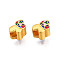 Alloy Enamel European Beads, Large Hole Beads, Matte Style, Cadmium Free & Lead Free, Butterfly, Matte Gold Color, Colorful, 7.5x11.5x8.5mm, Hole: 4mm