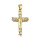 Brass Micro Pave Clear Cubic Zirconia Pendants, Crucifix Cross, Long-Lasting Plated, Rack Plating, Lead Free & Cadmium Free, Real 18K Gold Plated, 30.5x19x3mm, Hole: 5.5x3mm