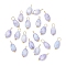 20Pcs Opaque Baking Painted Crackle Glass Charms, Melon Seeds, with Brass Loops, Golden, Faceted, Lavender, 13.5x6x4.5mm, Hole: 3mm, 20pcs/set
