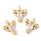 Rack Plating Brass Micro Pave Cubic Zirconia Pendants, Long-Lasting Plated, Lead Free & Cadmium Free, Lobster, Real 18K Gold Plated, 10x8x3mm, Hole: 1mm