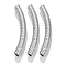 304 Stainless Steel Curved Tube Beads, Stainless Steel Color, 36x5mm, Hole: 4x3mm