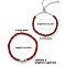 2Pcs 2 Style Cubic Zirconia Chain Bracelet Set, Adjustable Brass Slider Couple Bracelets, Red,