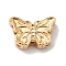 Brass Beads, Cadmium Free & Nickel Free & Lead Free, Butterfly, Real 18K Gold Plated, 8x13x4mm, Hole: 1.8mm