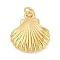 Brass Pendants, Shell Shape Charms, with Jump Ring, Rack Plating, Cadmium Free & Lead Free, Long-Lasting Plated, Real 18K Gold Plated, 17.5x15.5x4.5mm, Hole: 3mm