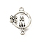 Tibetan Style Alloy Connector Charmss, Cadmium Free & Lead Free, Ring with Cat Shape, Antique Silver, 23x17x3.5mm, Hole: 1.8mm