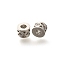 Rack Plating Clear Brass Micro Pave Cubic Zirconia Beads, Long-Lasting Plated, Lead Free & Cadmium Free, Flat Round, Platinum, 4x3mm, Hole: 1.7mm