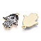 Printed Light Gold Tone Alloy Pendants, Hamsa Hand with Eye Charms, Black, 23x18x2mm, Hole: 1.4mm
