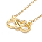 Clear Cubic Zirconia Infinity Love Heart Pendant Necklace, 304 Stainless Steel Jewelry for Women, Golden, 17.72 inch(45cm)