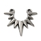 304 Stainless Steel Pendants, Sun Charms, 2-Loop, Antique Silver, 19x21.5x2mm, Hole: 1.4mm