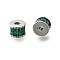 Brass Glass Beads, Cadmium Free & Nickel Free & Lead Free, Column, Real Platinum Plated, 6.5x5mm, Hole: 2mm