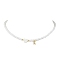Brass Micro Pave Grade AAA Cubic Zirconia Letter Pendant Necklaces, Heart & Round Baking Painted Pearlized Glass Pearl Beaded Necklaces for Women, Letter K, 15.20 inch(38.6cm)